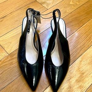 Brand NEW with TAG Black Faux Leather Heels